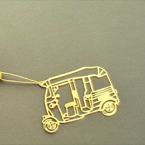 Bookmark Design-Brass metal cutting Tuk Tuk